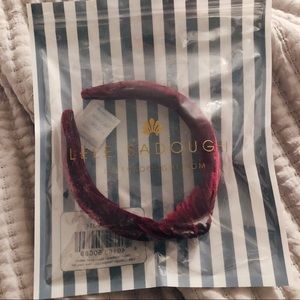Lele Sadoughi Maroon Velvet Knotted Headband